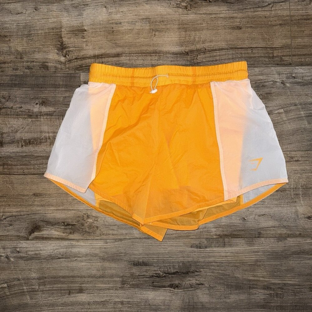 Gymshark Women Size Small Orange Pulse 2 In 1 Lined Active Shorts